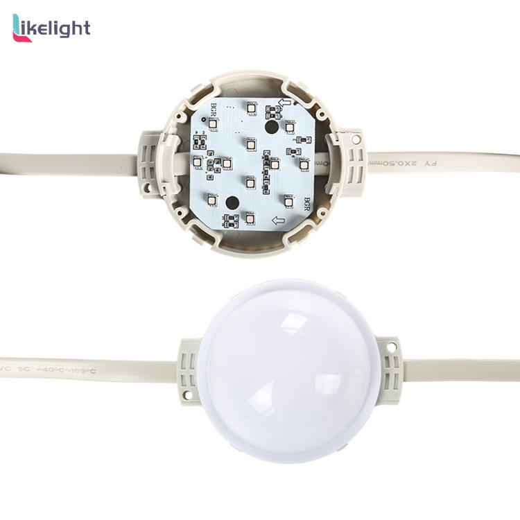 المصباح نفسه مفتوح لإظهار لوحة RGB LED بجانب الوحدة ذات الغطاء الكامل